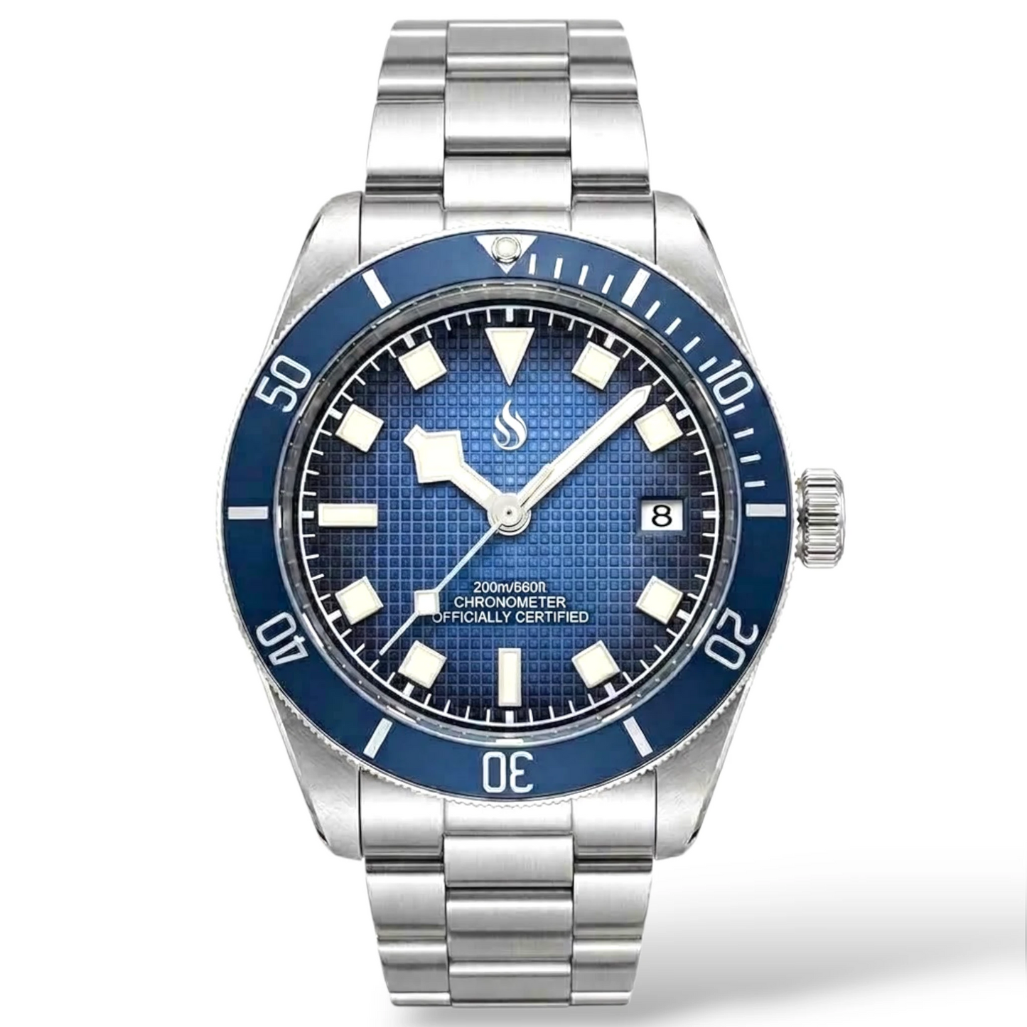 Vintage 39 MM Textured Blue Dial Mod Watch Series - Modtime Creations