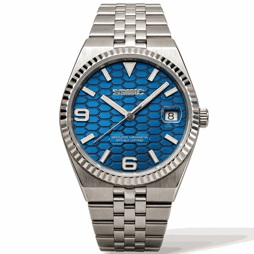 Uhr mit Datumsanzeige und blauem Zifferblatt (LD Mod) – Modtime Creations