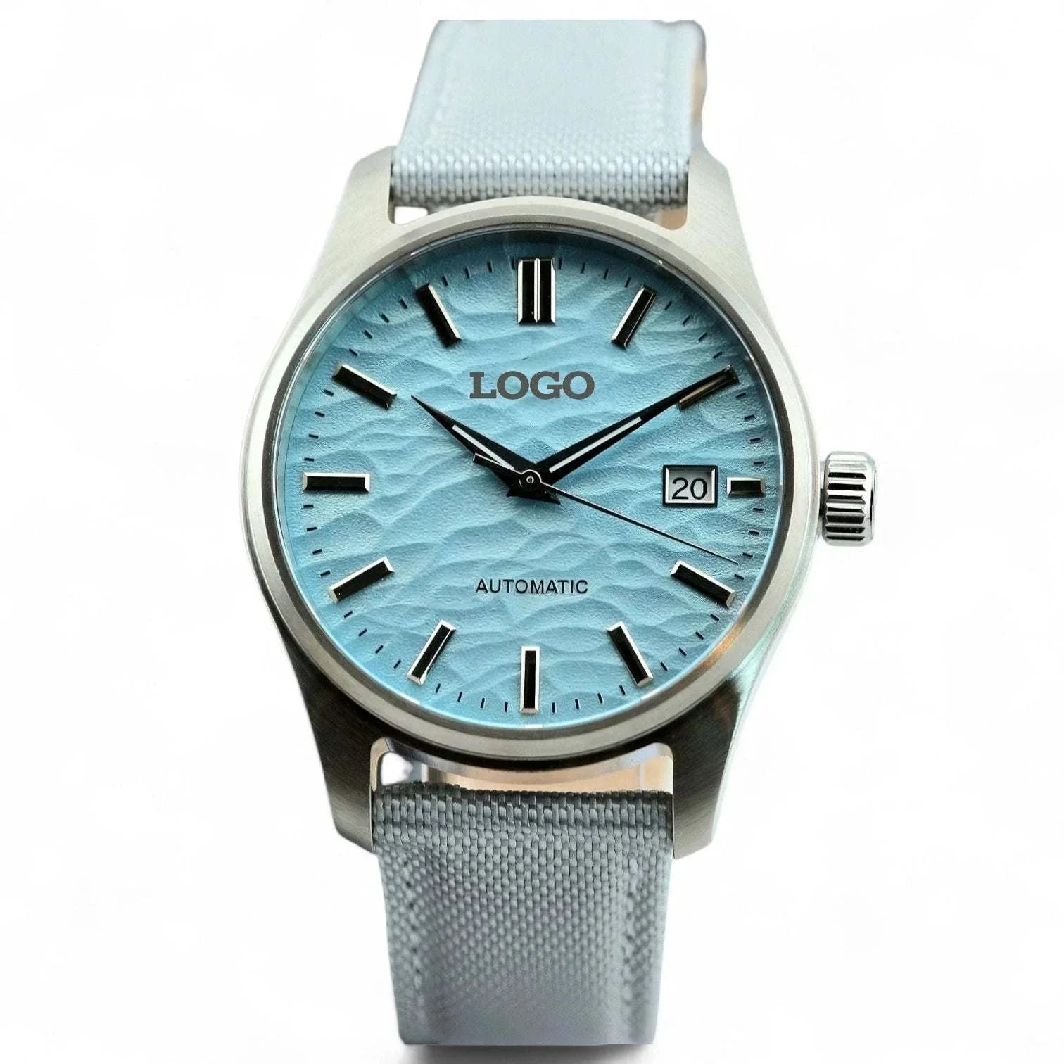 Modded Grand Precision Automatic watch in light tiff blue by Modtime Creations