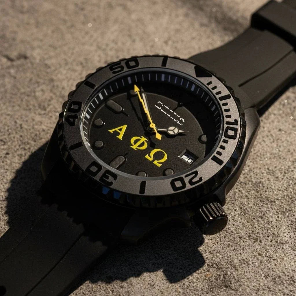 SeikMaster Black Stealth Diver Mod with sapphire crystal and Japanese NH36 automatic movement by Modtime Creations