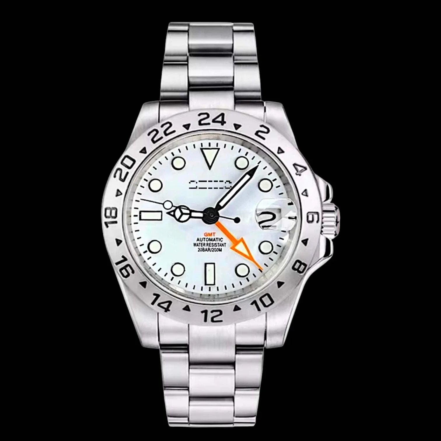 Seiko Mod GMT White Polar Dial Yachtmaster Brushed Nickel Series at  Modtime Creations