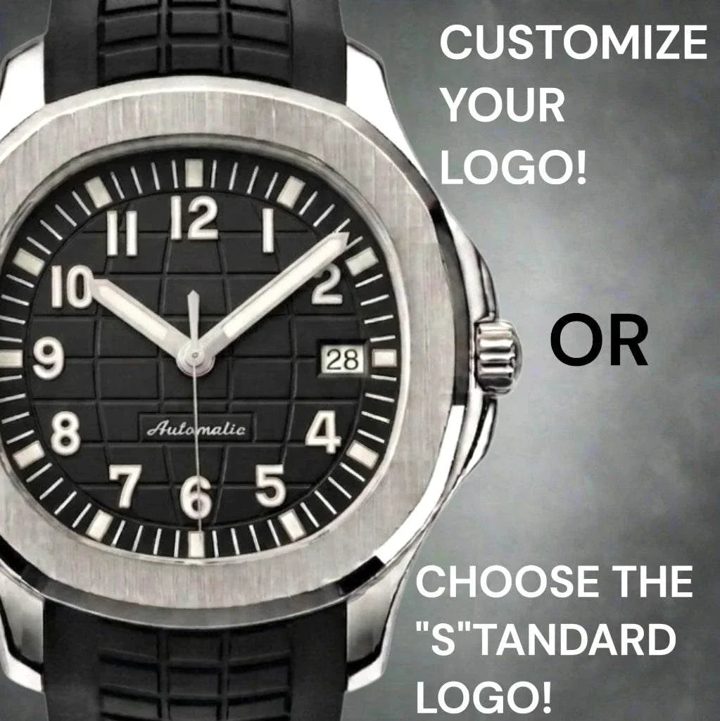 Seiko Mod Watch Nautilus Black Silver Series with NH35 automatic movement and sapphire crystal