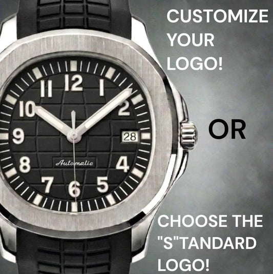 Seiko Mod Watch Nautilus Black Silver Series with NH35 automatic movement and sapphire crystal