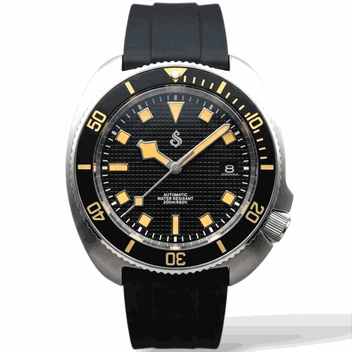 Stealth 44MM Vintage Black Dial "Captain Willard" Turtle Case Mod - Modtime Creations