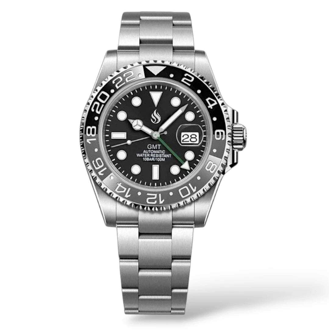 Seiko Mod GMT Master Submariner - " Bruce Wayne " Grey Black - Modtime Creations