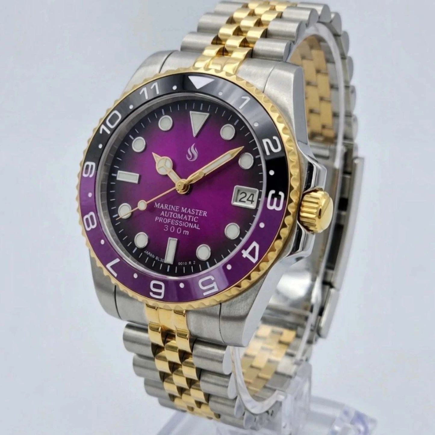 Seikmariner " Joker " Mod Watch Two-Tone Series - Fuchsia Purple Dial - Modtime Creations