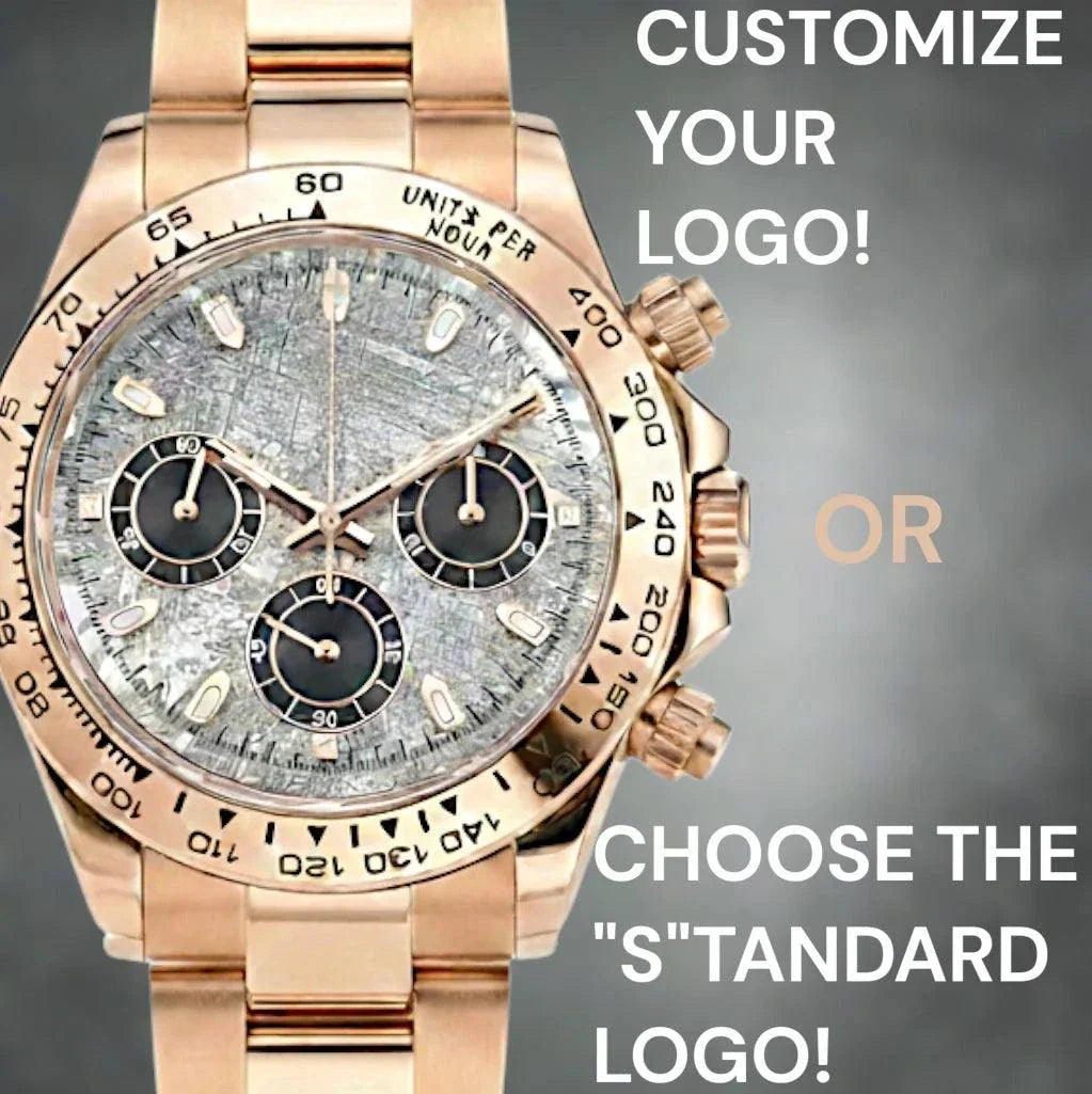 Seitona Stone Textured Dial luxury 40mm chronograph watch with sapphire crystal and stainless steel case