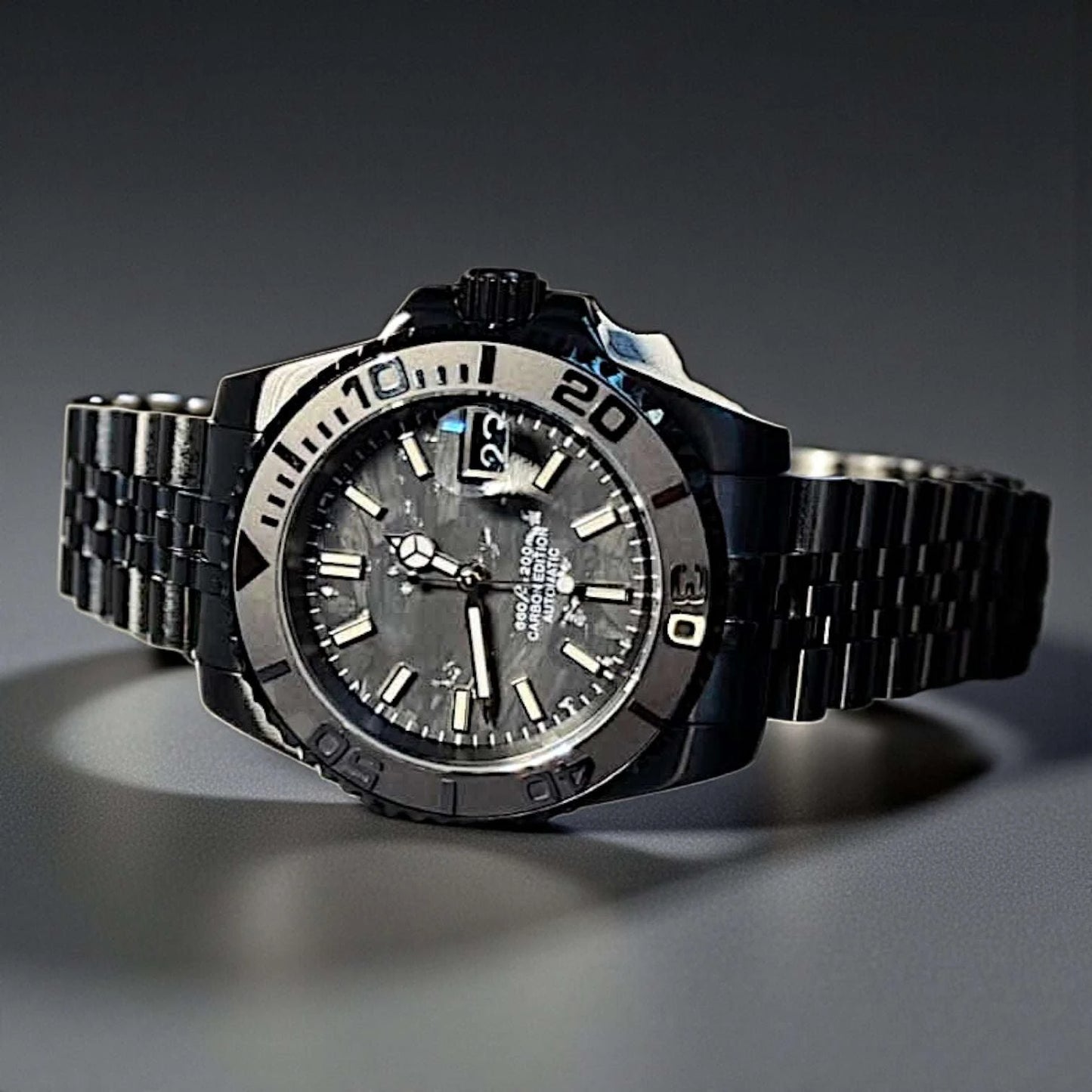 SeikMaster Black Carbon Fiber Stealth Diver Mod Series - Modtime