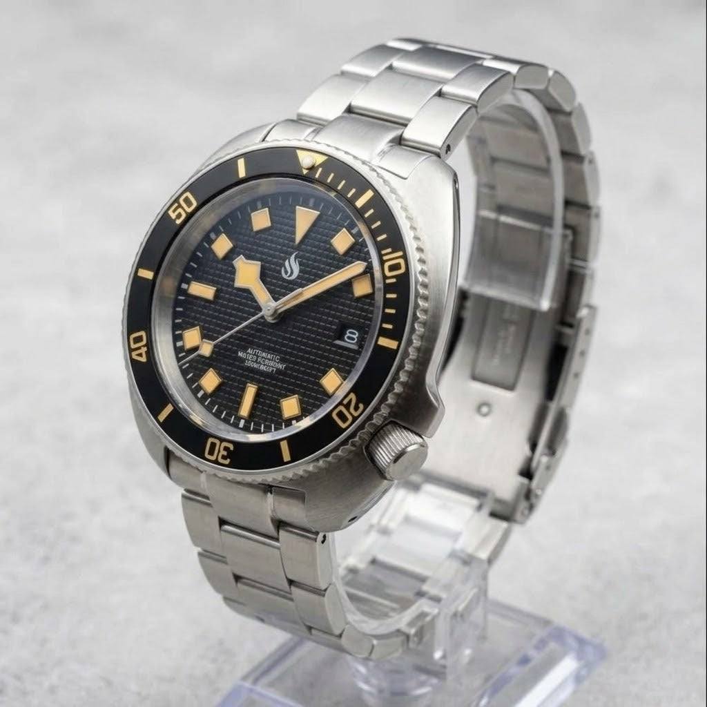Stealth 44MM Vintage Black Dial "Captain Willard" Turtle Case Mod - Modtime Creations