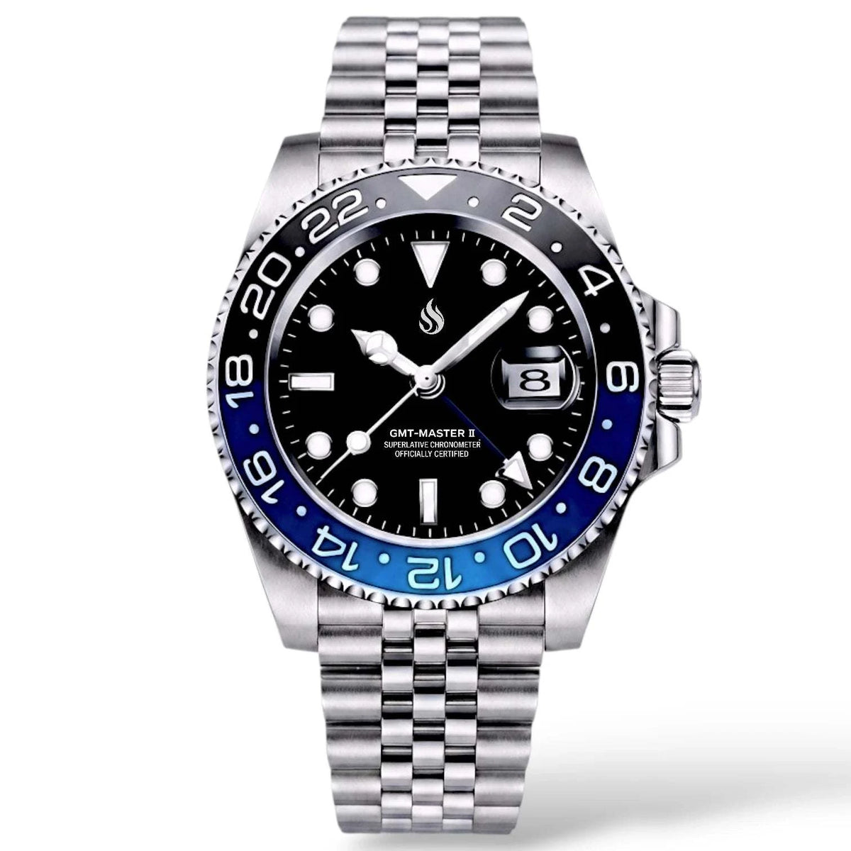 Seiko Mod watches Submariner GMT Batman Black Blue Bezel bulit by Modtime Creations 