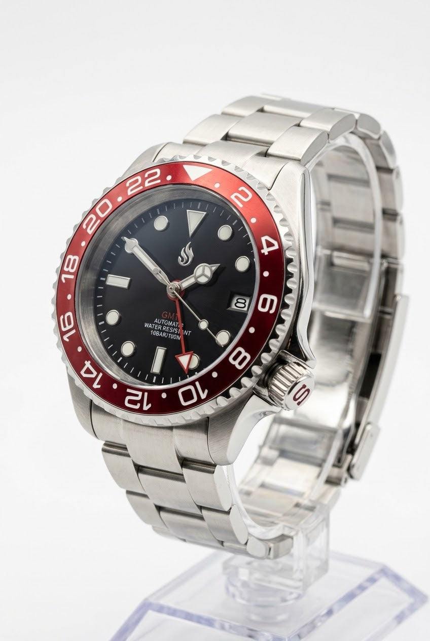 SeikMaster 42 MM SKX GMT Black Red Diver Mod Watch - Modtime