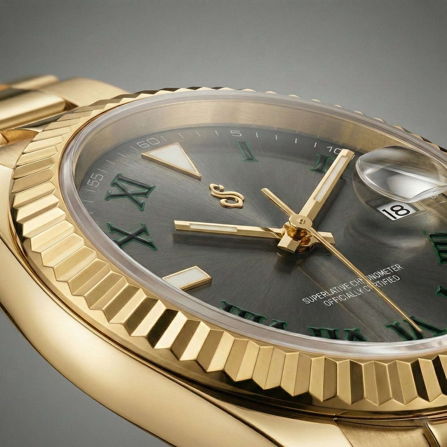 SeikJust Date Window Wimbledon Series luxury Seiko Mod watch with NH35 automatic movement and sapphire crystal