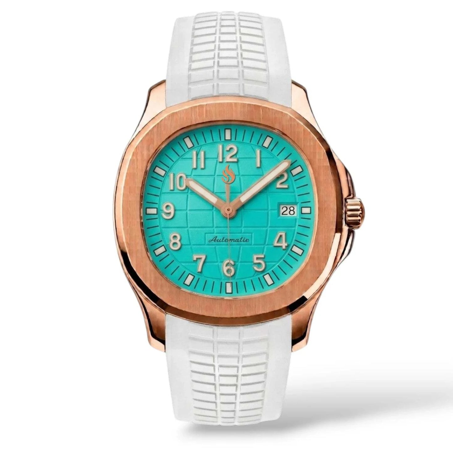 Seiko Mod Watches Aquanaut Rose Gold Case Tiffany Blue Dial - Modtime Creations 
