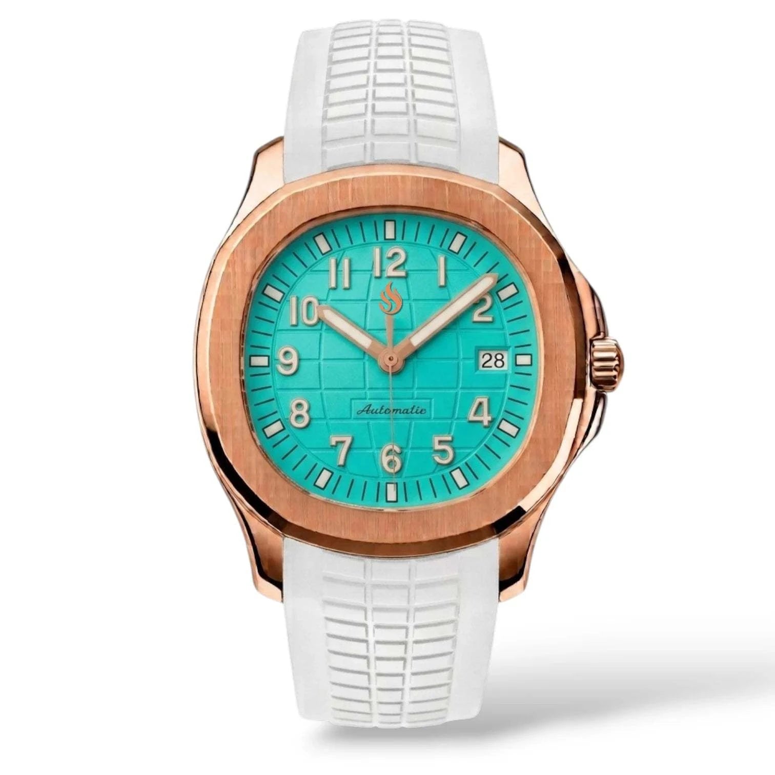 Seiko Mod Watches Aquanaut Rose Gold Case Tiffany Blue Dial - Modtime Creations 