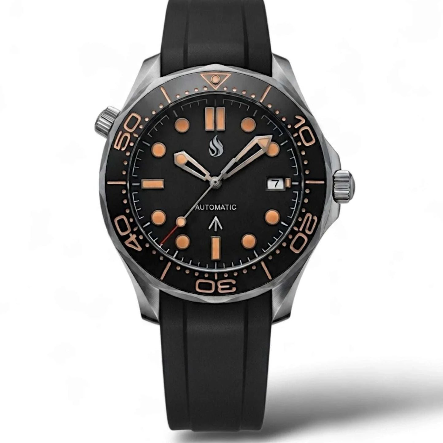 Seiko Mod seamaster James Bond 007 homage black dial luxury watch at Modtime Creations 
