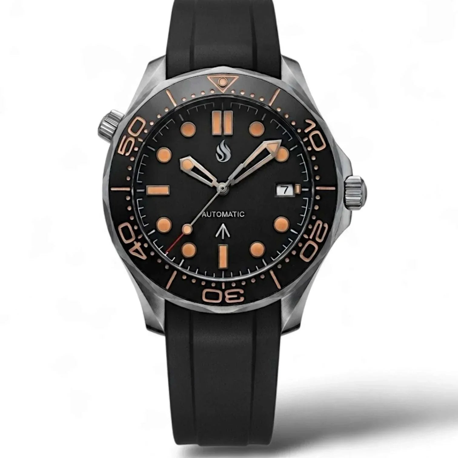 Seiko Mod seamaster James Bond 007 homage black dial luxury watch at Modtime Creations 