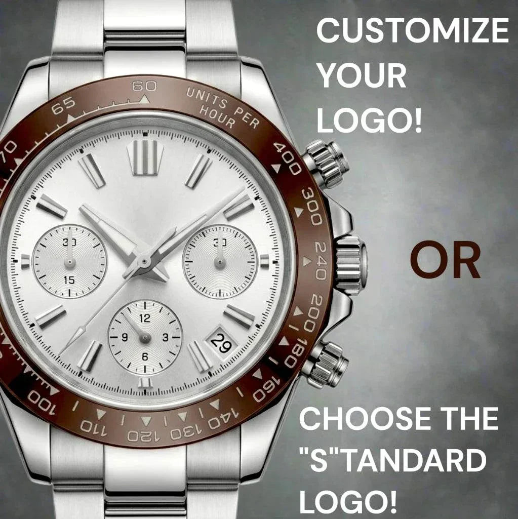 Grand Seitona Silver White Dial Brown Bezel Mod Watch - GS Fusion
