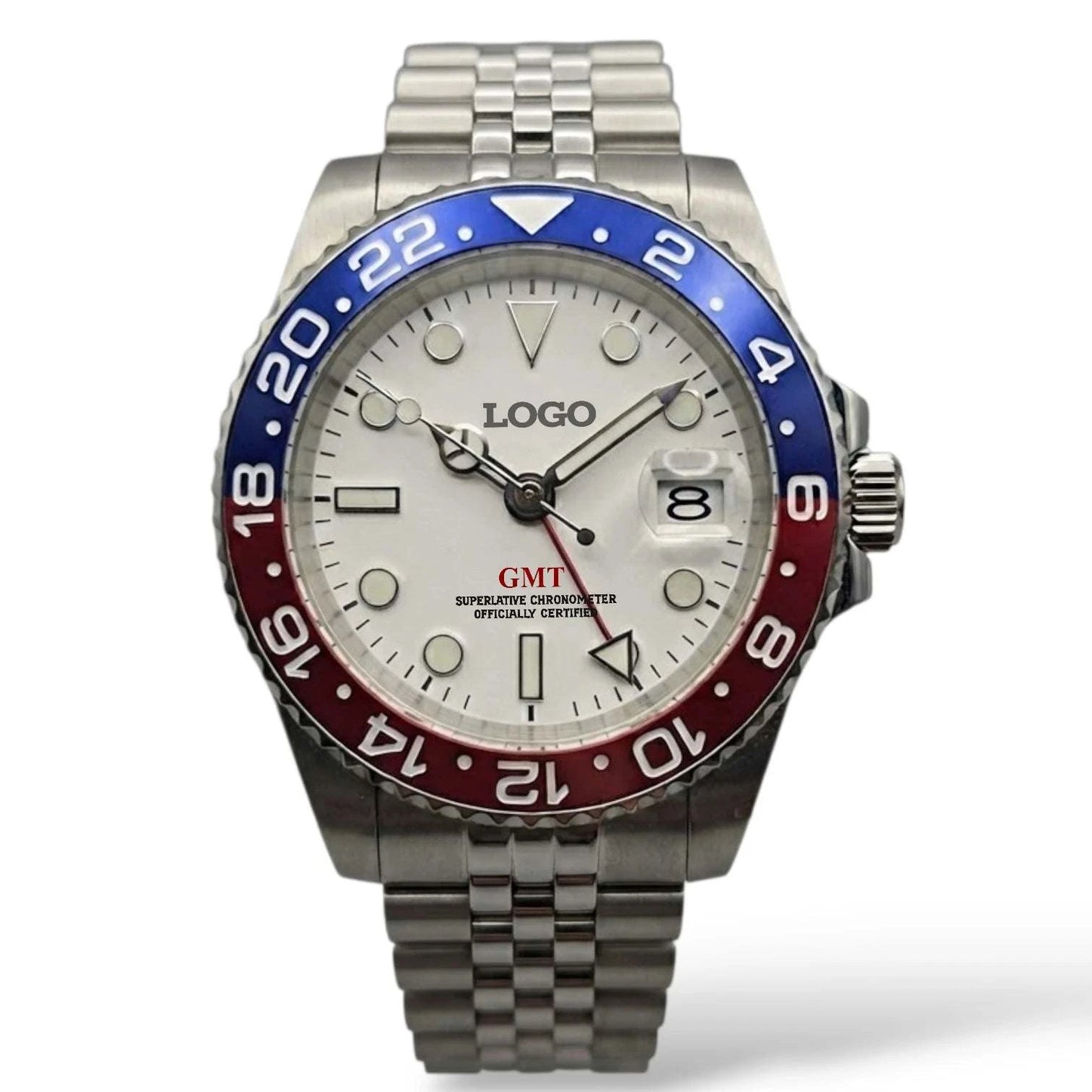 Seiko mod watches Submariner GMT red blue "Superman" built by Modtime Creations 