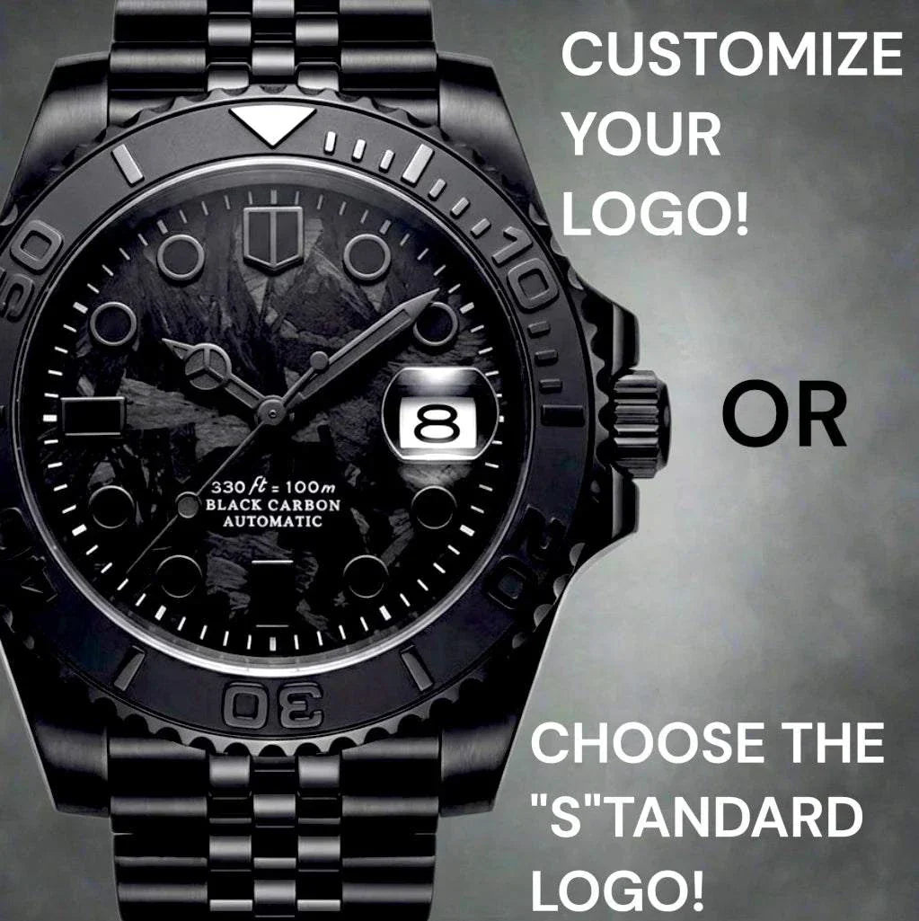 Seiko Mod Yachtmaster Black Carbon Fiber Stealth Diver - Modtime Creations