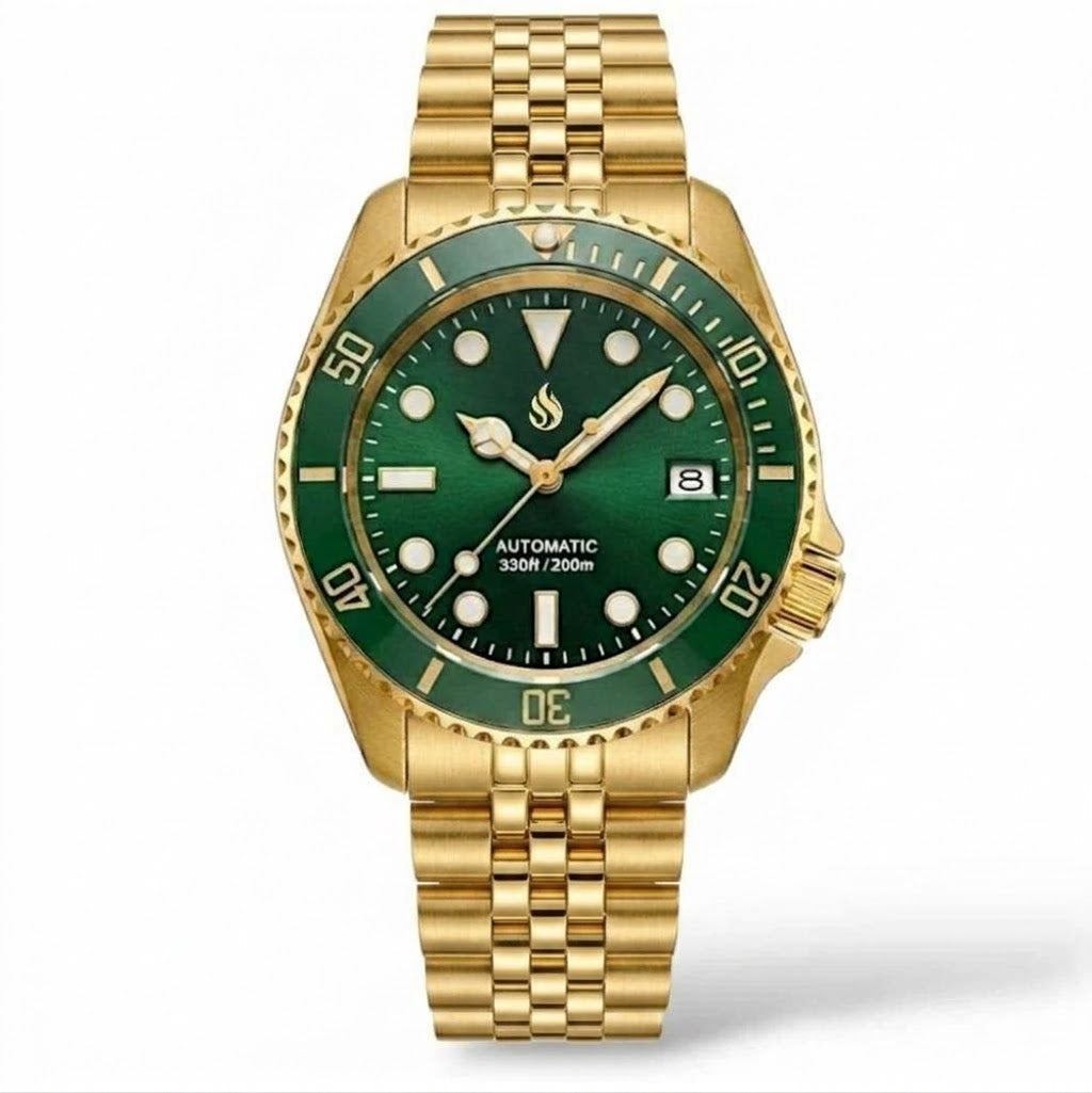 SeikMariner 42 MM SKX Green Gold "Hulk "Mod Watch Series - Modtime Creations