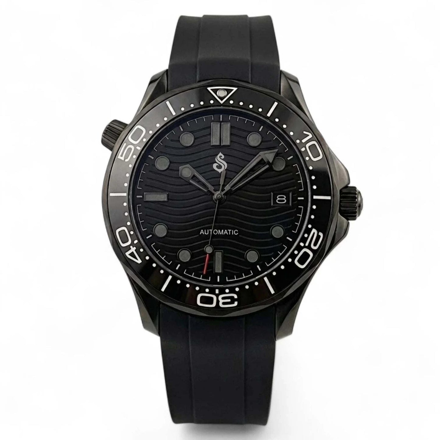 Stealth Black Dial 007 Master Homage Mod Watch - Modtime