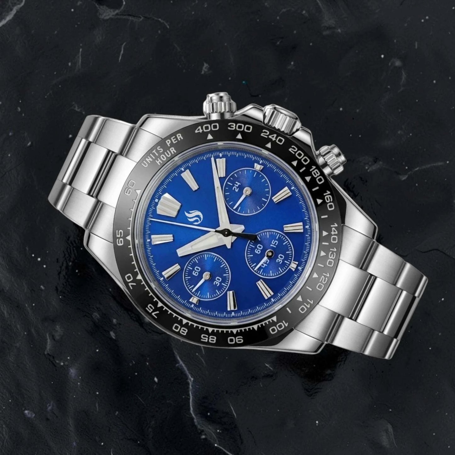 Grand Seitona Blue Dial Black Bezel Mod Watch - GS Fusion