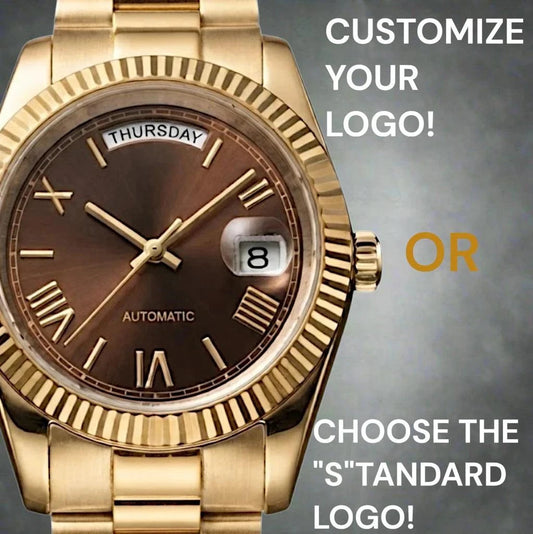 Seiko Mod DayDate watch with gold chocolate Roman numerals dial by Modtime Creations