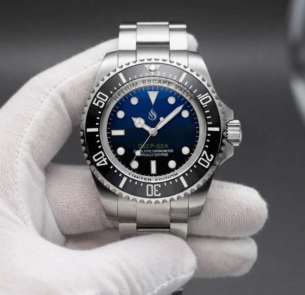 Seiko Mod Deep Sea Dweller 44MM luxury diver watch with NH35 movement and sapphire crystal built by Modtime Creations 