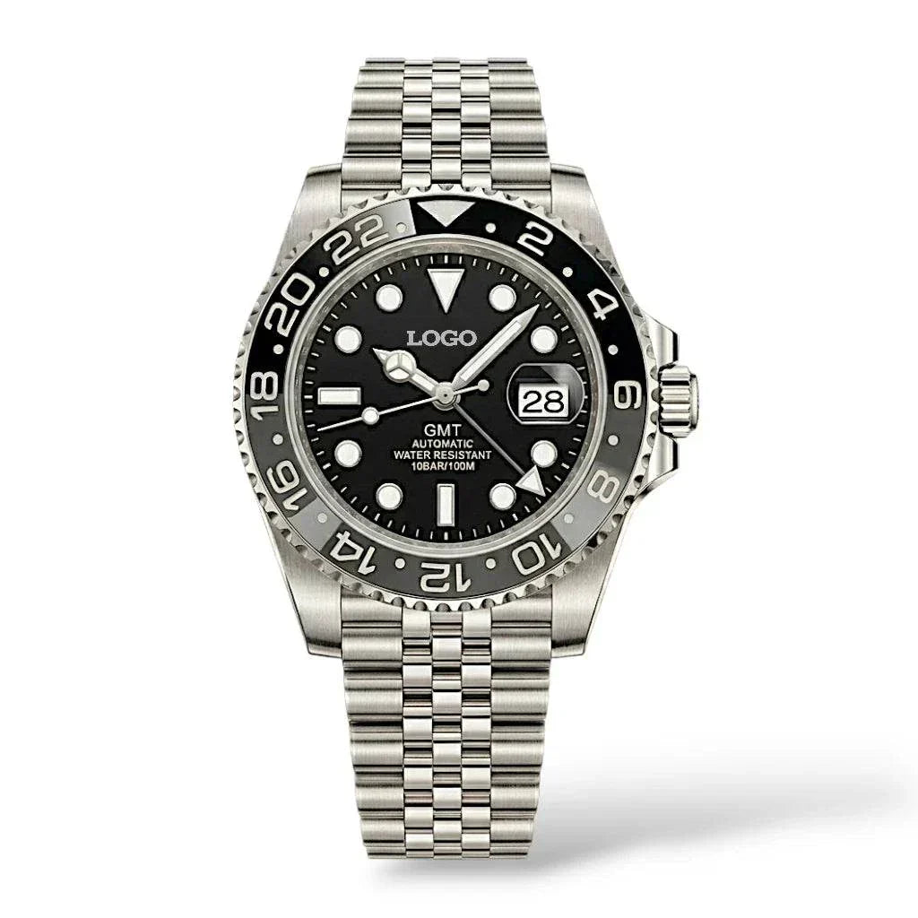 Seiko Mod Submariner GMT Master Watch - " Bruce Wayne " Grey Black - Modtime