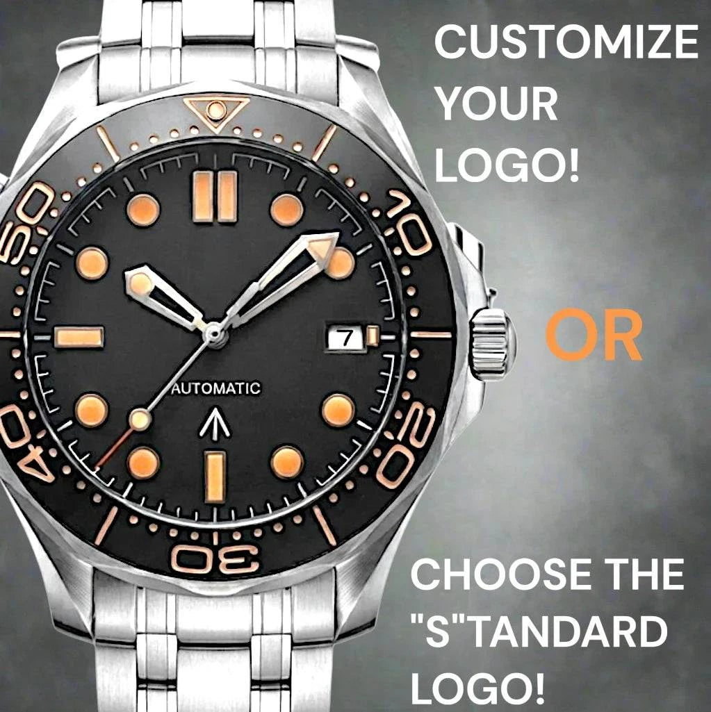 Seiko Mod seamaster James Bond 007 homage black dial luxury watch at Modtime Creations 