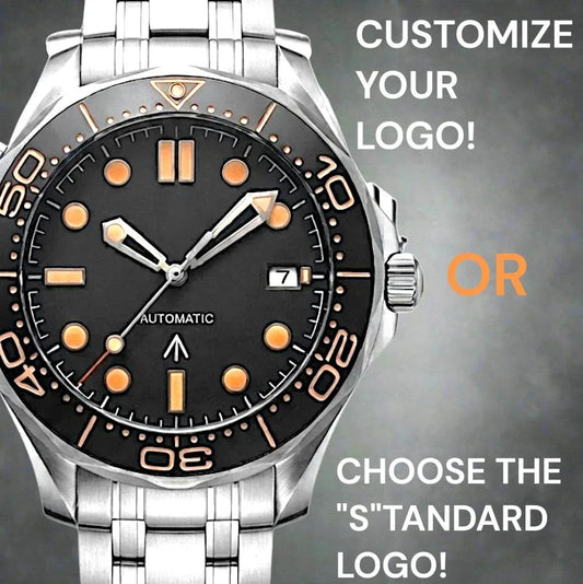 Seiko Mod seamaster James Bond 007 homage black dial luxury watch at Modtime Creations 