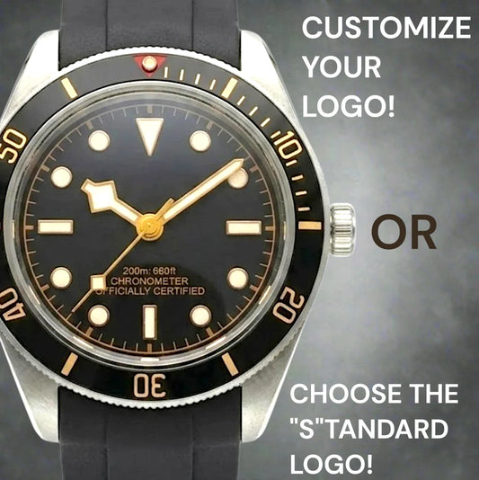 Reloj de buceo con esfera negra dorada vintage de 39 mm Mod Watch Series - Creaciones Modtime