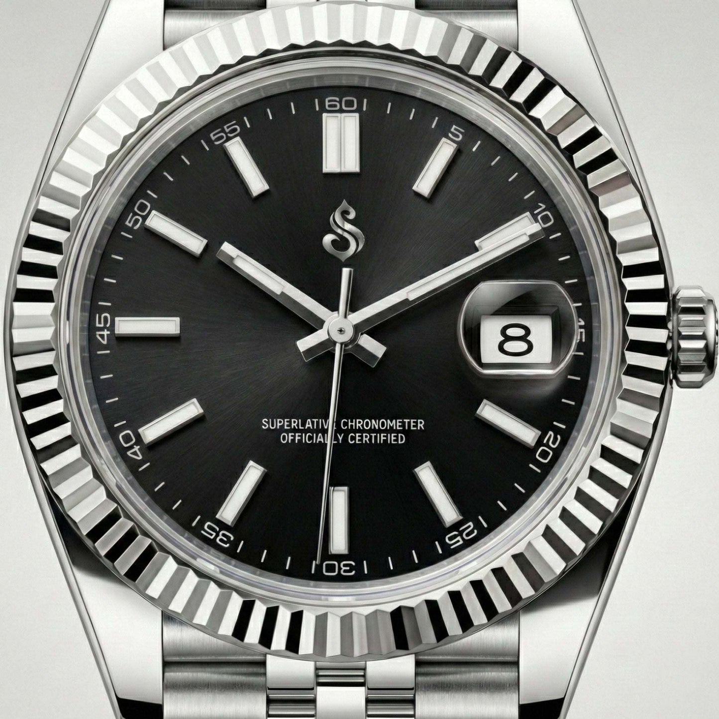 SeikJust black dial Seiko mod with date window and sapphire crystal by Modtime Creations