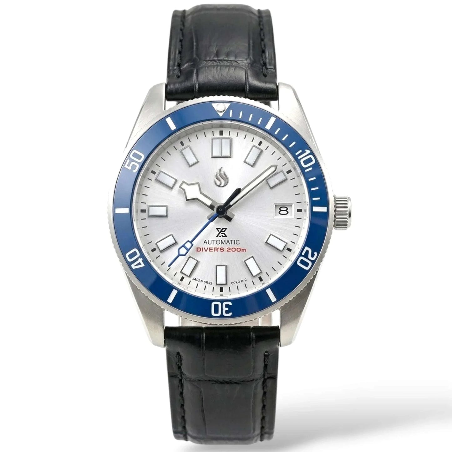 Seiko Mod watches Tudor Pelagos submariner fusion with Blue Bezel and white dial built by Modtime Creations 