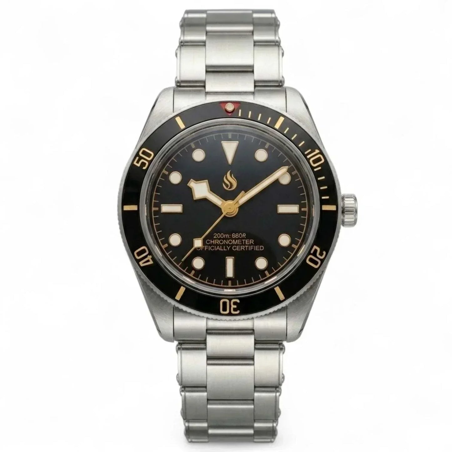 Seiko Mod Watch Pelagos Black Bay Vintage Black Gold Dial Diver - Modtime Creations