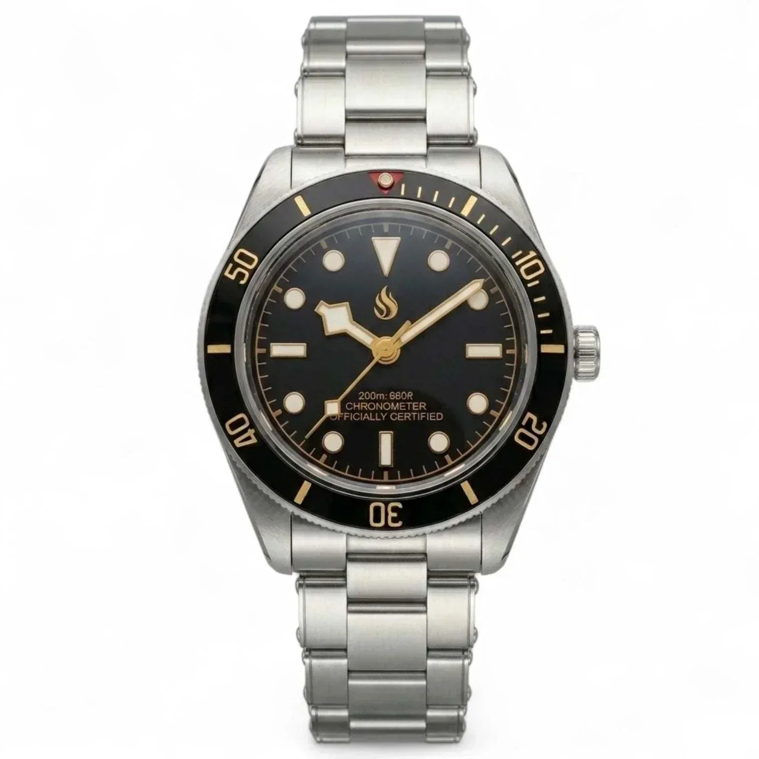 Seiko Mod Watch Pelagos Black Bay Vintage Black Gold Dial Diver - Modtime Creations
