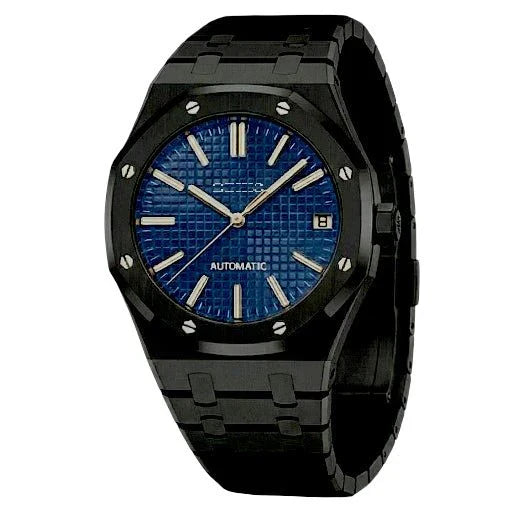 Seiko Modtime Heritage Oak watch with blue dial and stainless steel case