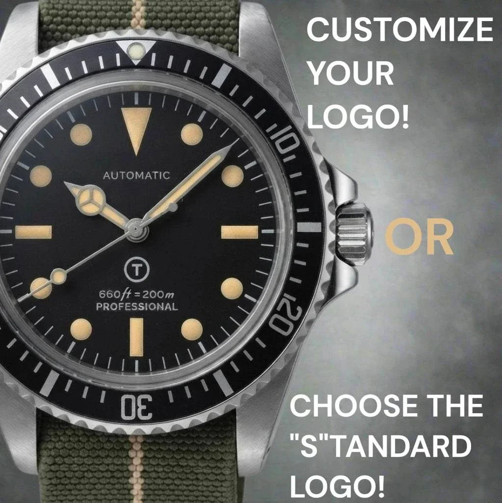 Seiko Mod Submariner Vintage Black Dial Watch with nato strap or stainless steel bracelet by Modtime Creations 