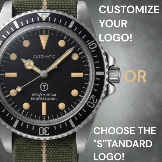 Seiko Mod Submariner Vintage Black Dial Watch with nato strap or stainless steel bracelet by Modtime Creations 