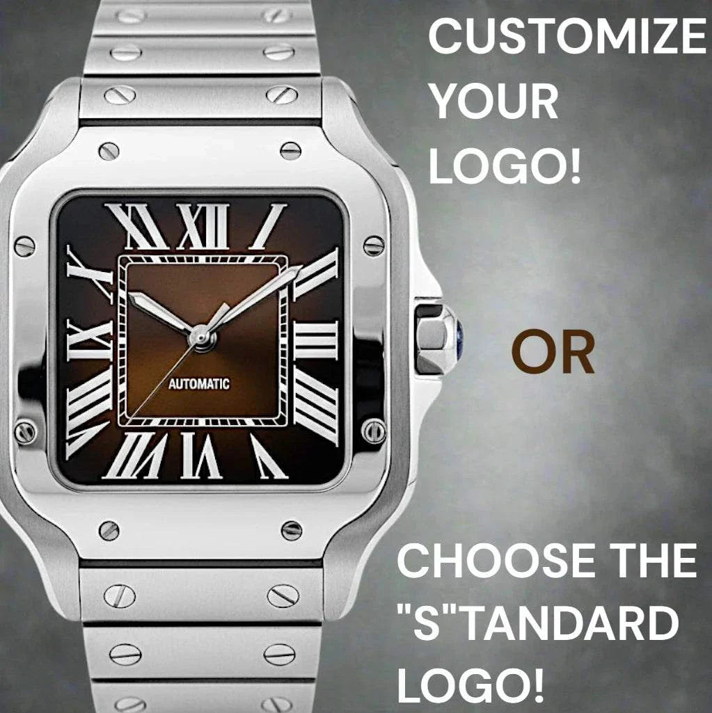 Santeiko silver case Seiko Mod with chocolate brown dial and stainless steel bracelet