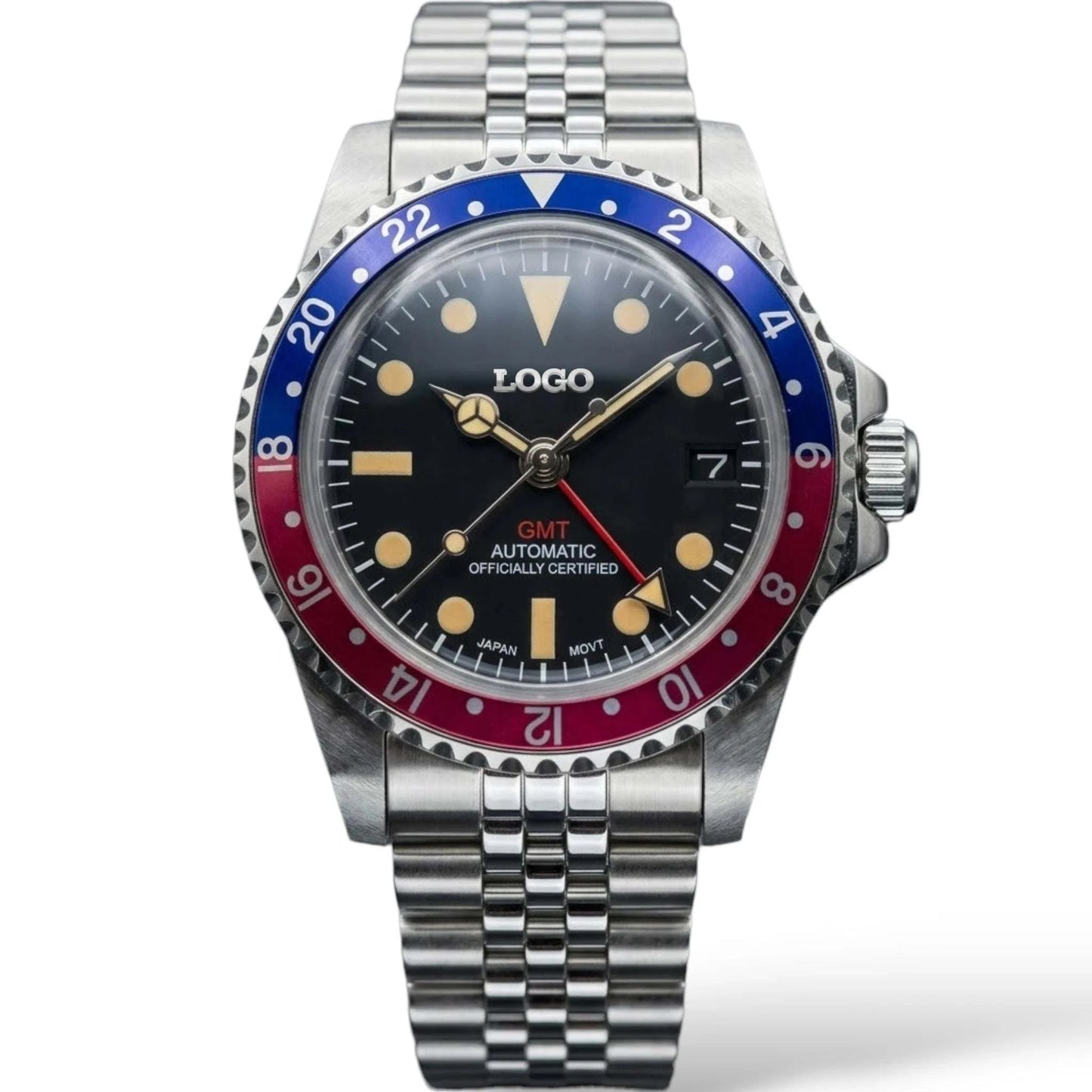 SeikMariner Vintage GMT Red Blue " Pepsi " Mod Watch Series - Modtime Creations