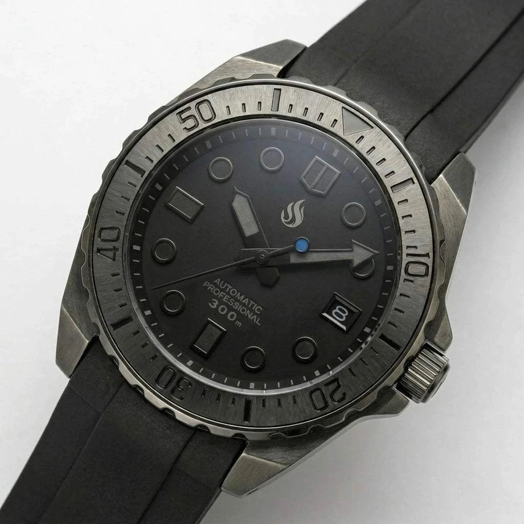 45MM King Samurai Black Stealth Diver Mod Watch Series - Modtime