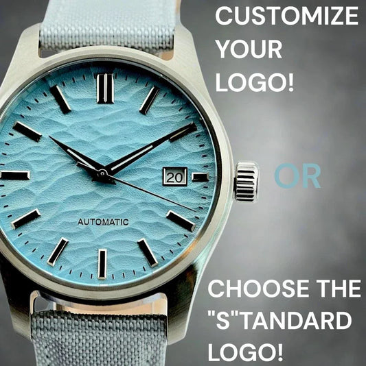 Modded Grand GS Pilot Series luxury watch in light tiff blue with Japanese NH35 automatic movement and sapphire glass