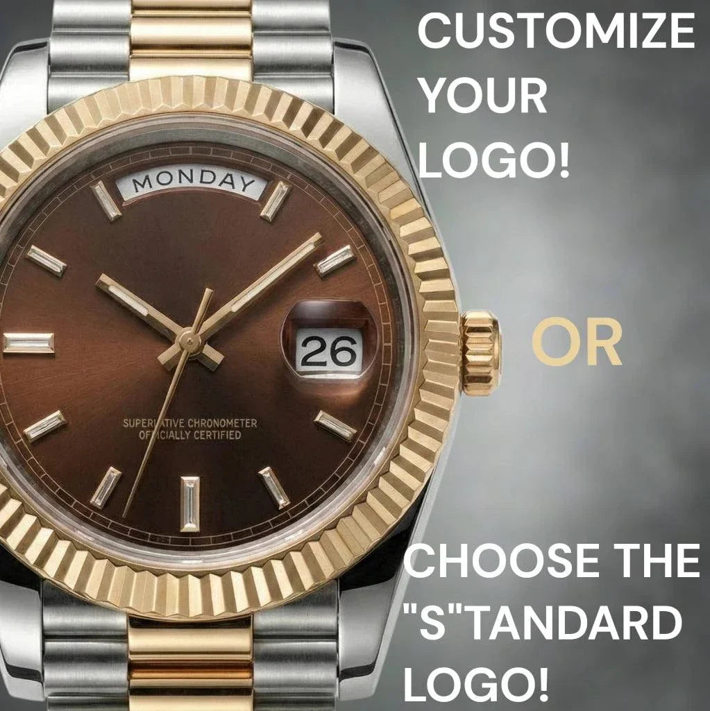 Seiko Mod Day and Date watch with two-tone chocolate dial by Modtime Creations