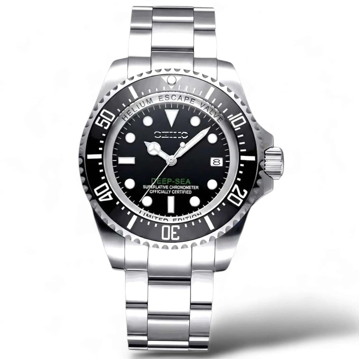 Deep Sea Dweller 44MM Deep Modded Seiko luxury diver watch with NH35 movement and sapphire crystal