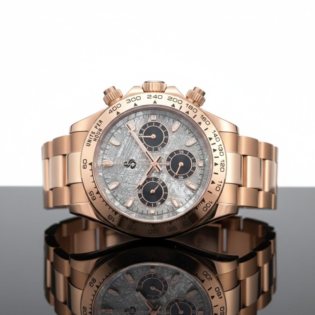 Seitona Stone Textured Dial chronograph watch by Modtime with stainless steel case and ceramic bezel