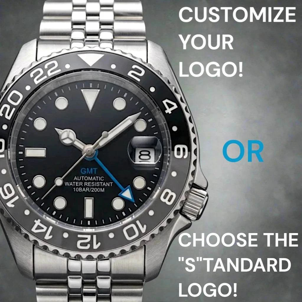 SeikMariner 42 MM SKX Black Grey " B Wayne" GMT Mod Watch Series - Modtime Creations