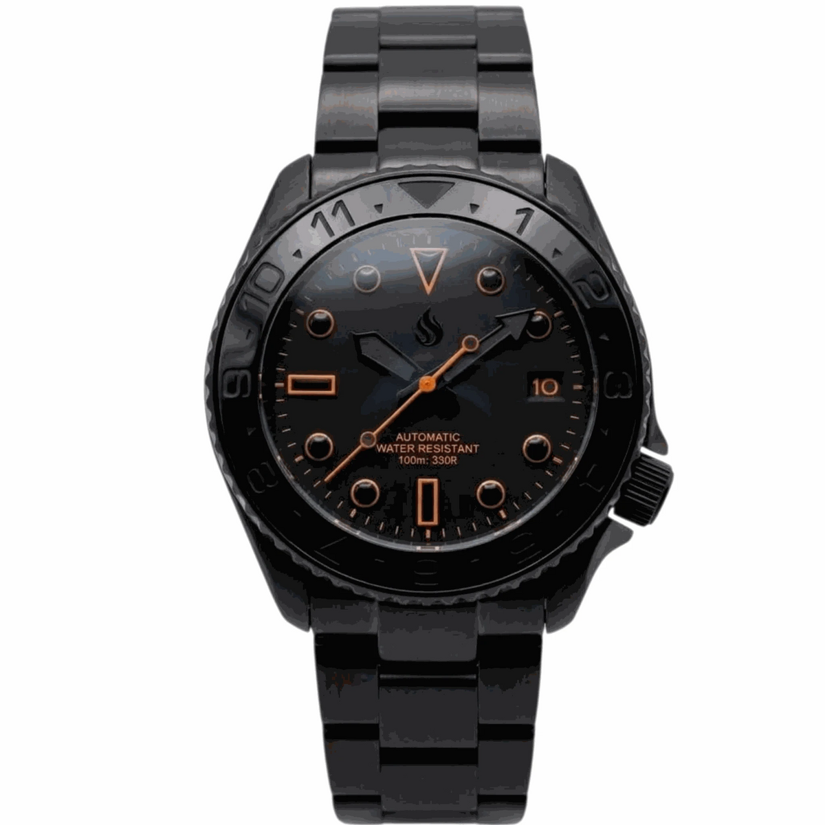 42MM SKX Black Orange Dial Stealth Diver Mod Watch - Modtime Creations