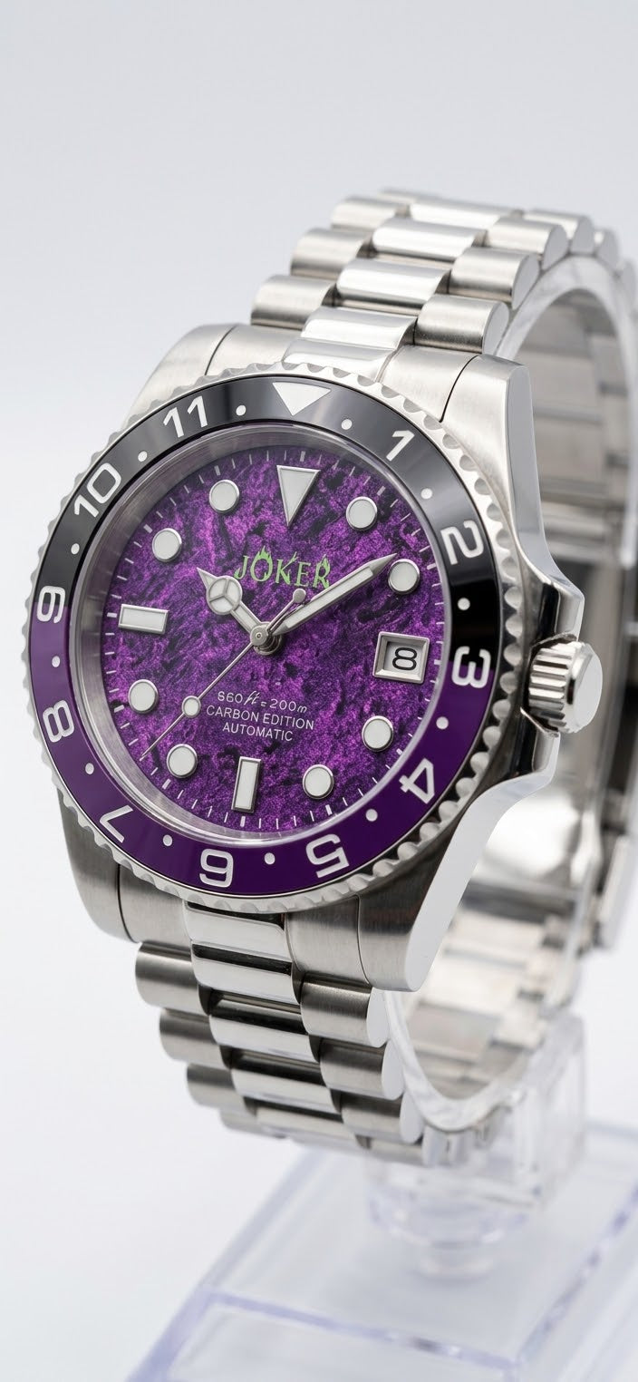 Seikmariner "Joker Carbon Fiber" Dial Mod Watch - Modtime Creations