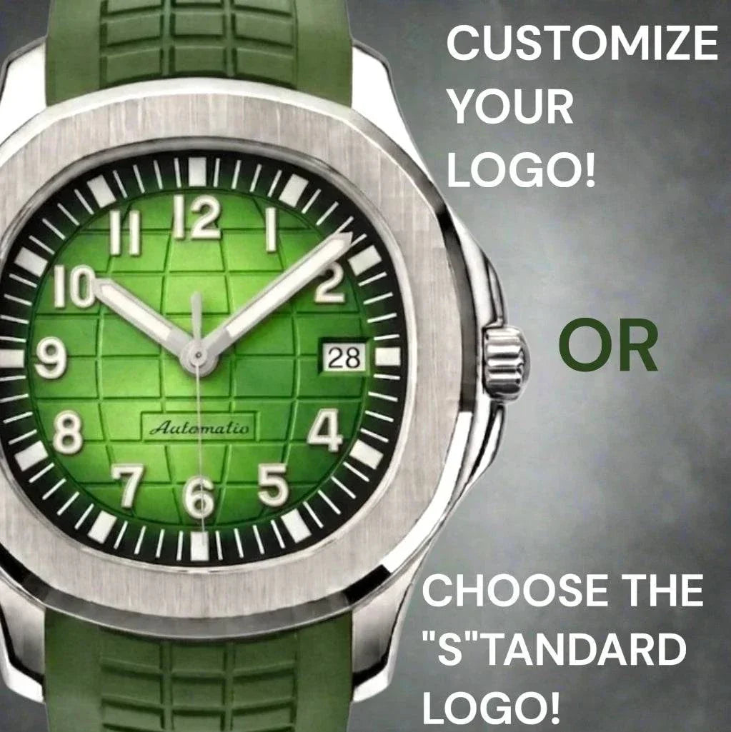 Seiko mod watches aquanaut Silver case green dial built by Modtime Creations 